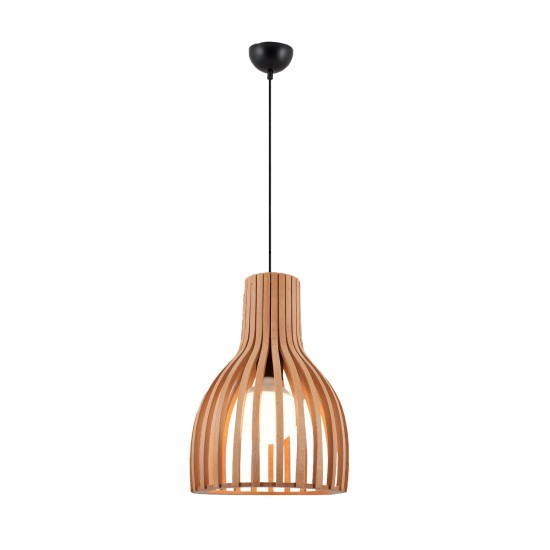 Beech Wood Oval Pendant Lamp 